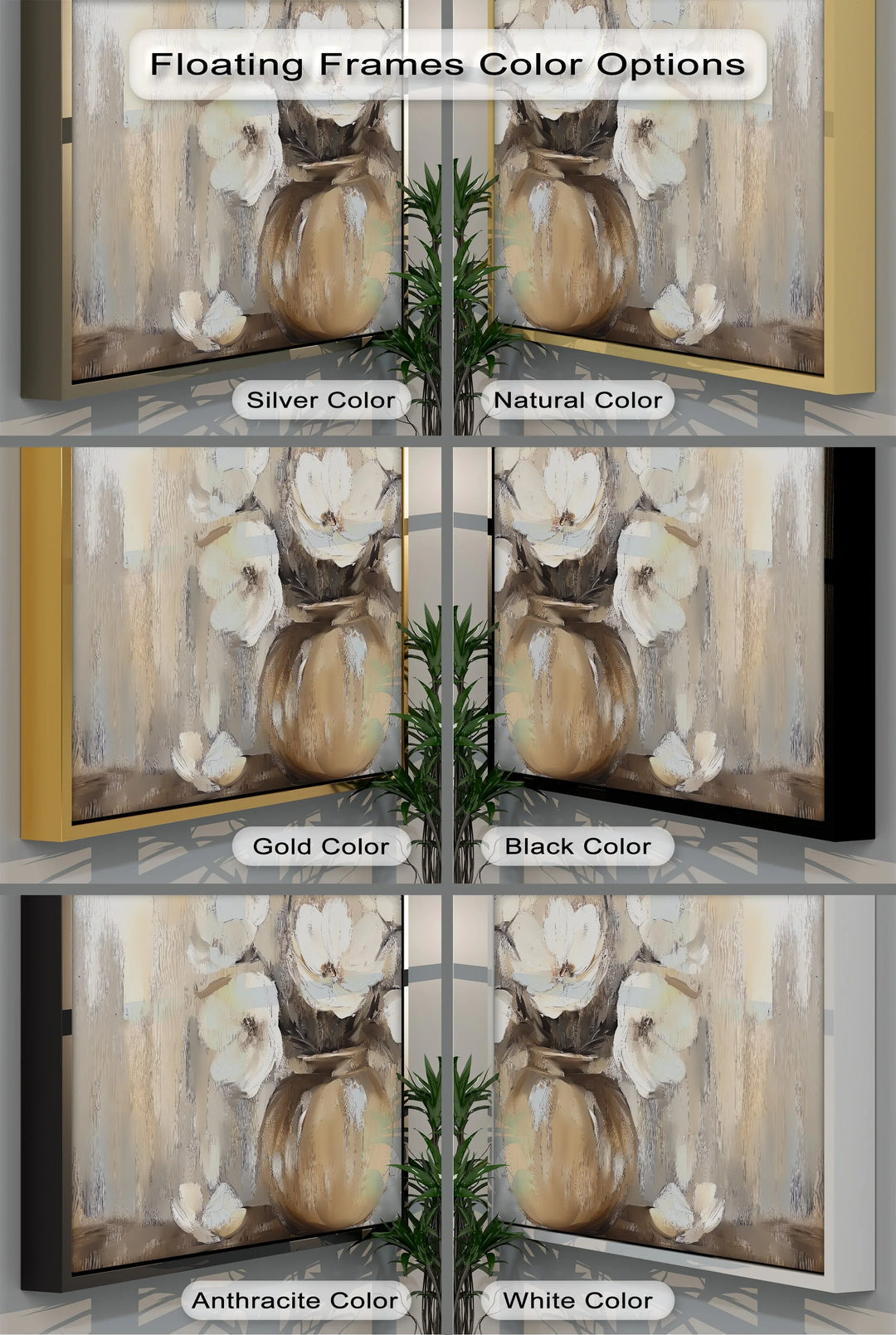 Vintage Serenity – Beige Vase with Cream Flowers Canvas Wall Art - MyPhotoStation