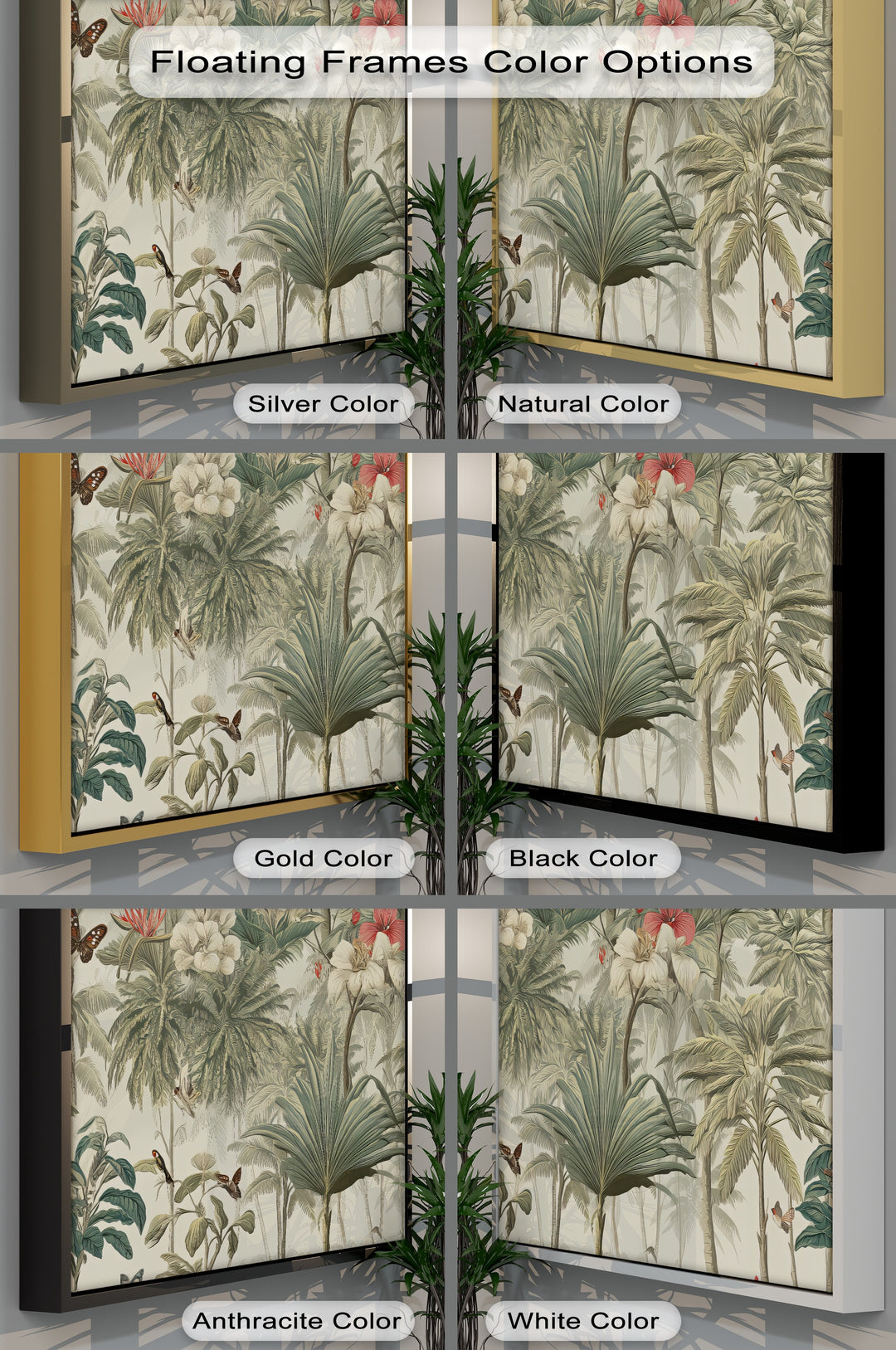 Exotic Palm and Hibiscus - Canvas Wall Art | Artwork Canvas