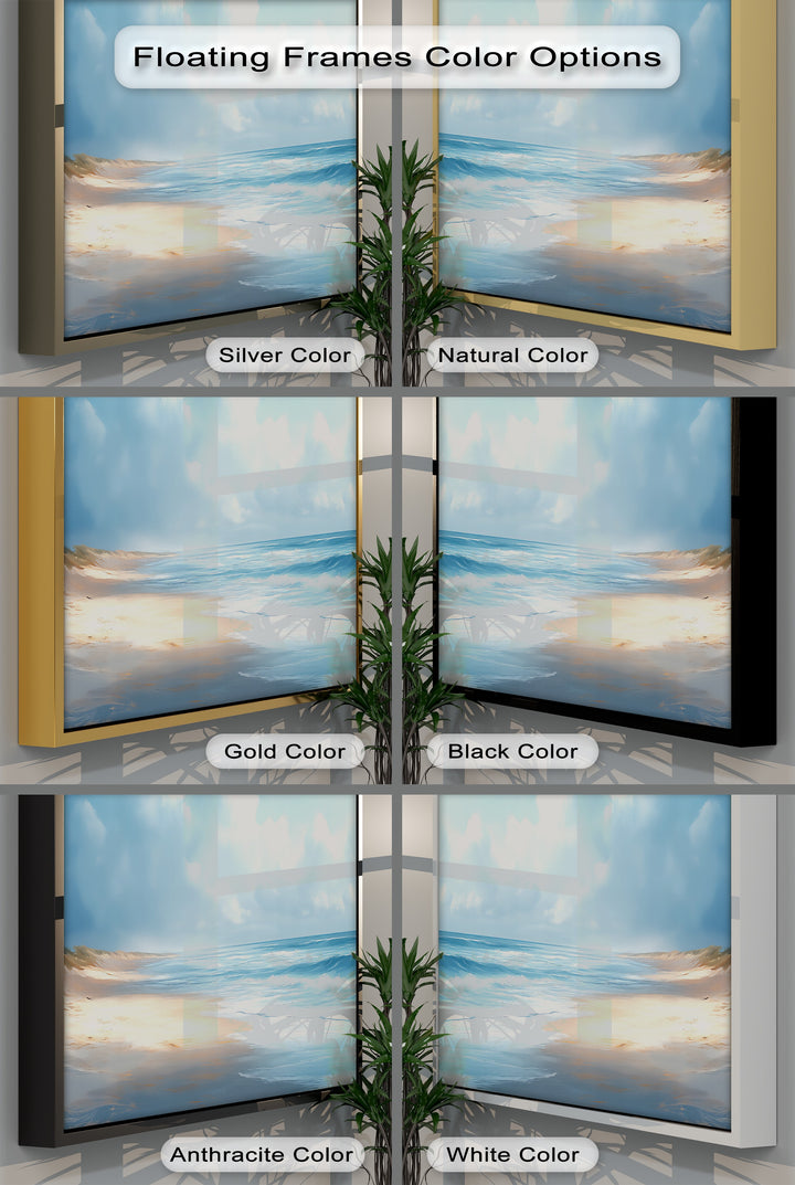 Golden Beach and Blue Ocean - Canvas Wall Art