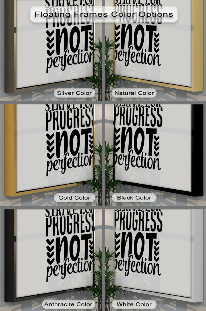 Strive for Progress Not Perfection – Inspirational Quote Canvas Print
