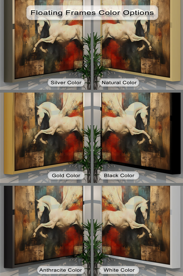 Wings of Flame – Abstract Pegasus in Fiery Tones Horse Canvas Print