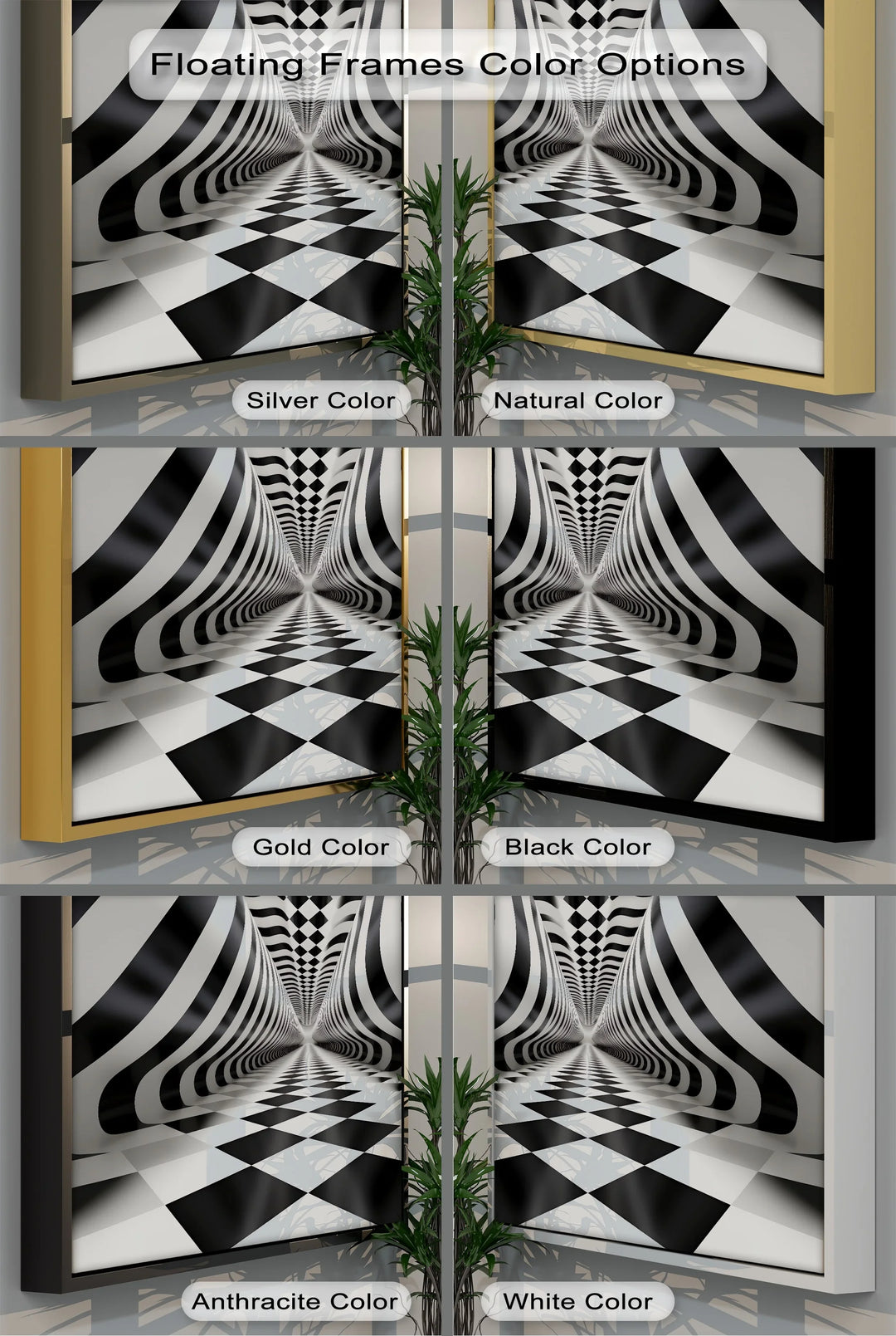 Tunnel of Illusions – Black & White Canvas Print - MyPhotoStation
