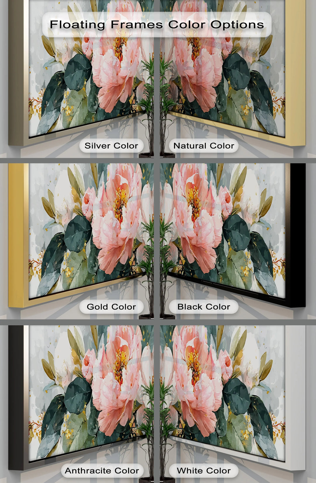 Blossoming Grace – Watercolor Peony and Rose Canvas Print - MyPhotoStation