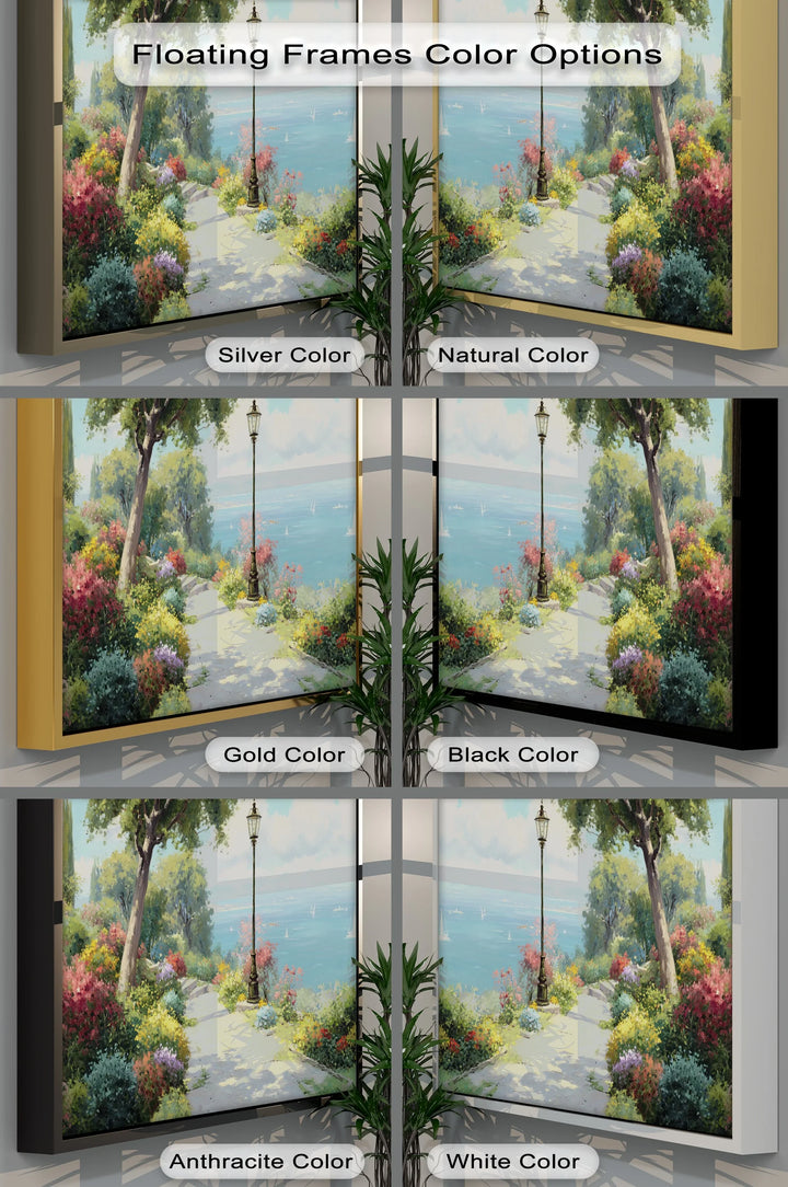 Coastal Garden Stroll – Mediterranean Landscape Canvas Print - MyPhotoStation