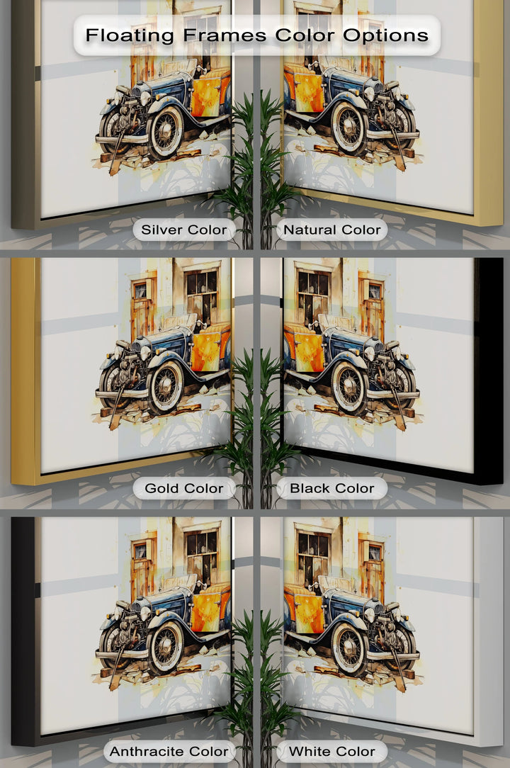 Two-Tone Classic Convertible by Weathered Wall – Car Canvas Print