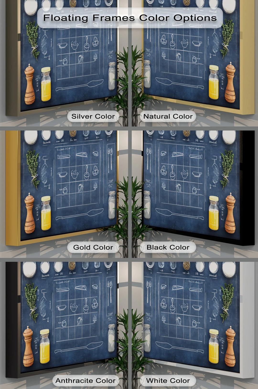 Kitchen Tools & Herbs Chalkboard - Kitchen Canvas Prints - MyPhotoStation