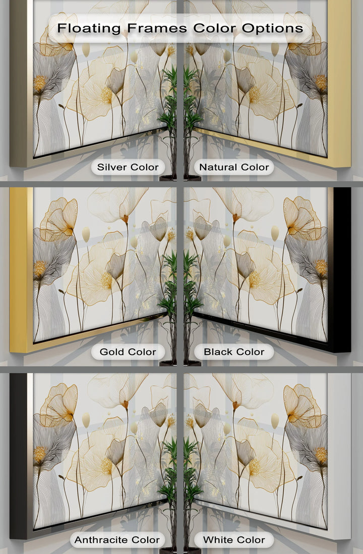 Whispers of Bloom – Delicate Line Art Floral Canvas Print - MyPhotoStation
