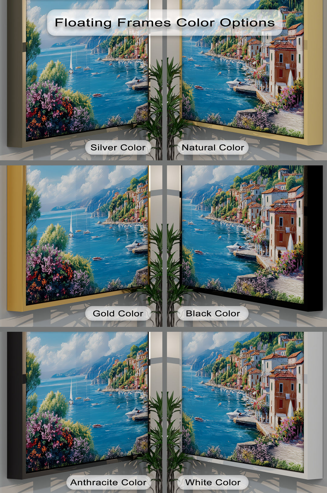 Harbor Serenity – Mediterranean Seaside Village Canvas Print