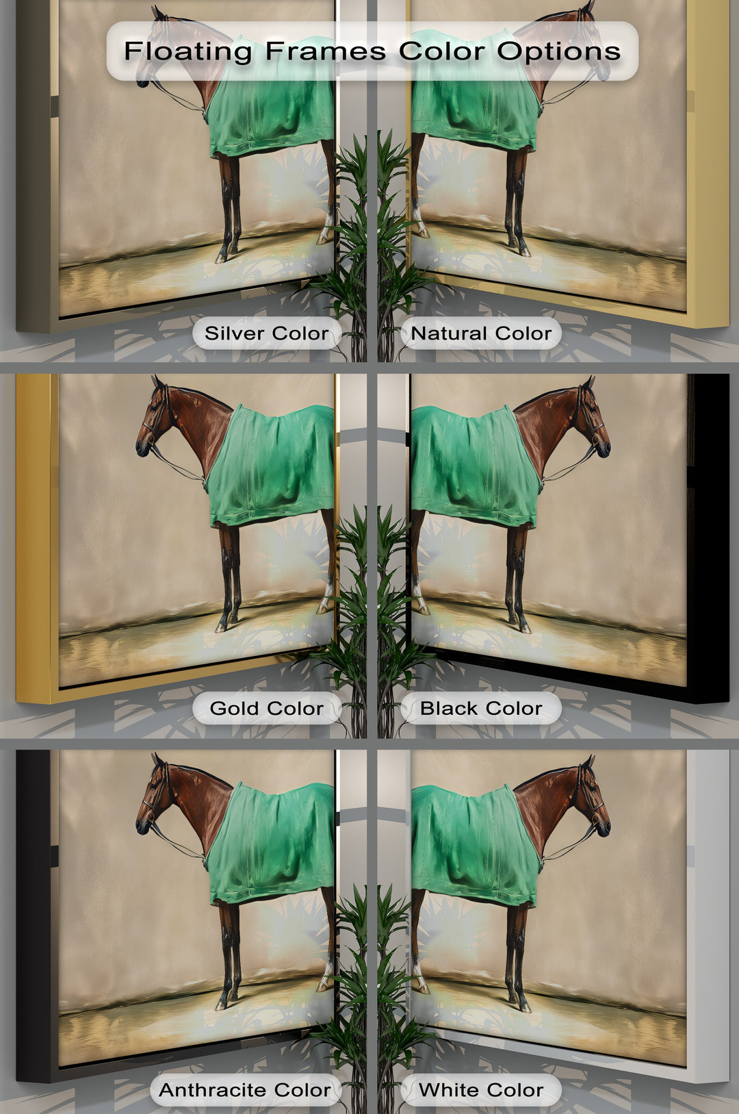 Poised Champion – Racehorse Draped in Green Blanket Canvas Print