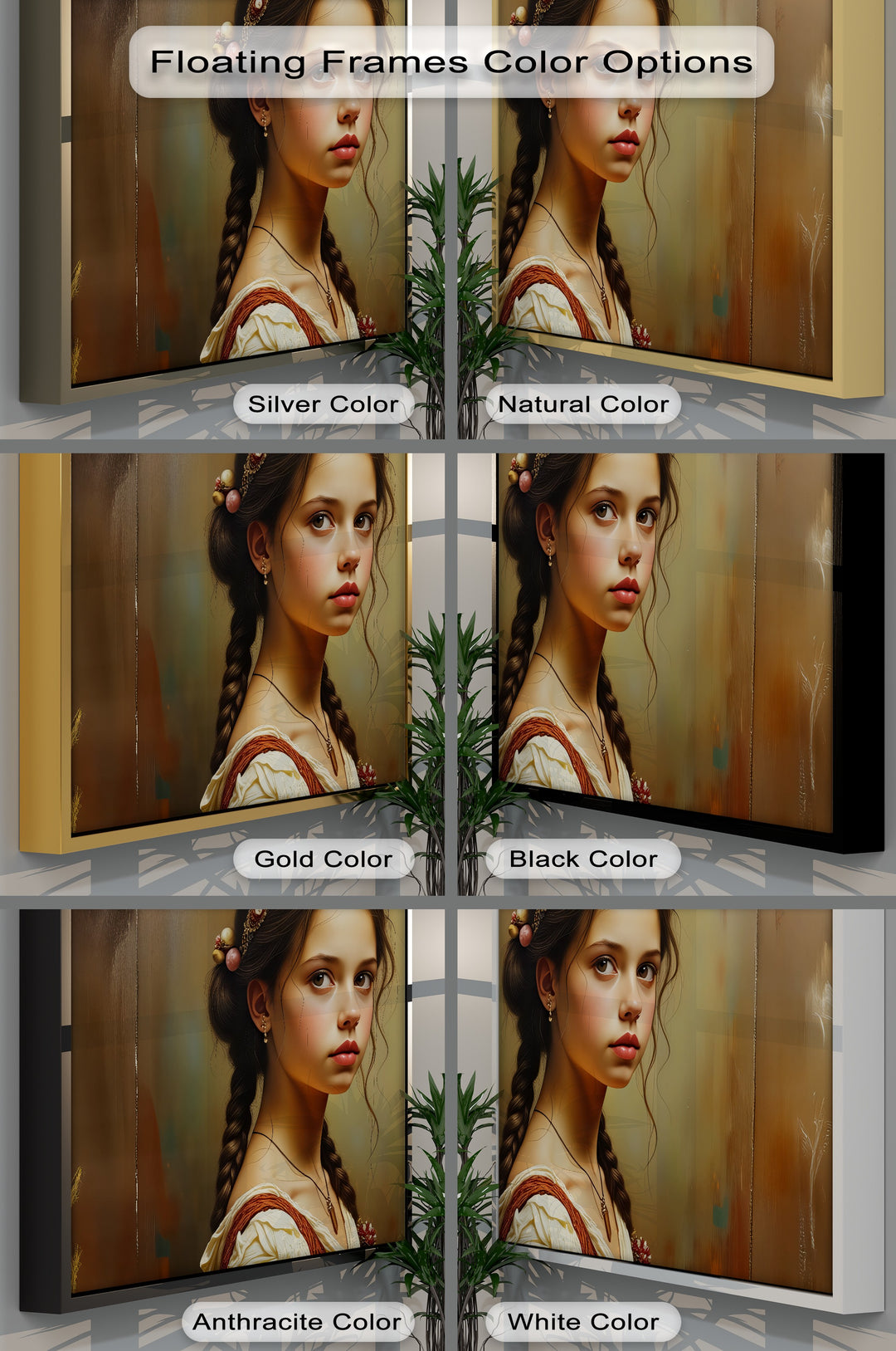 Golden Innocence – Young Girl Portrait Canvas Wall Art | Framed Art