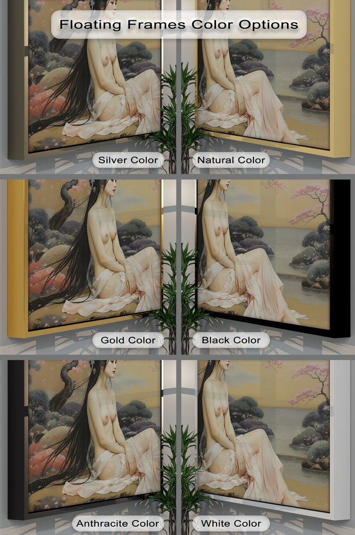 Cherry Blossom Reverie – Erotic Asian Canvas Wall Art | Sexy Wall Art