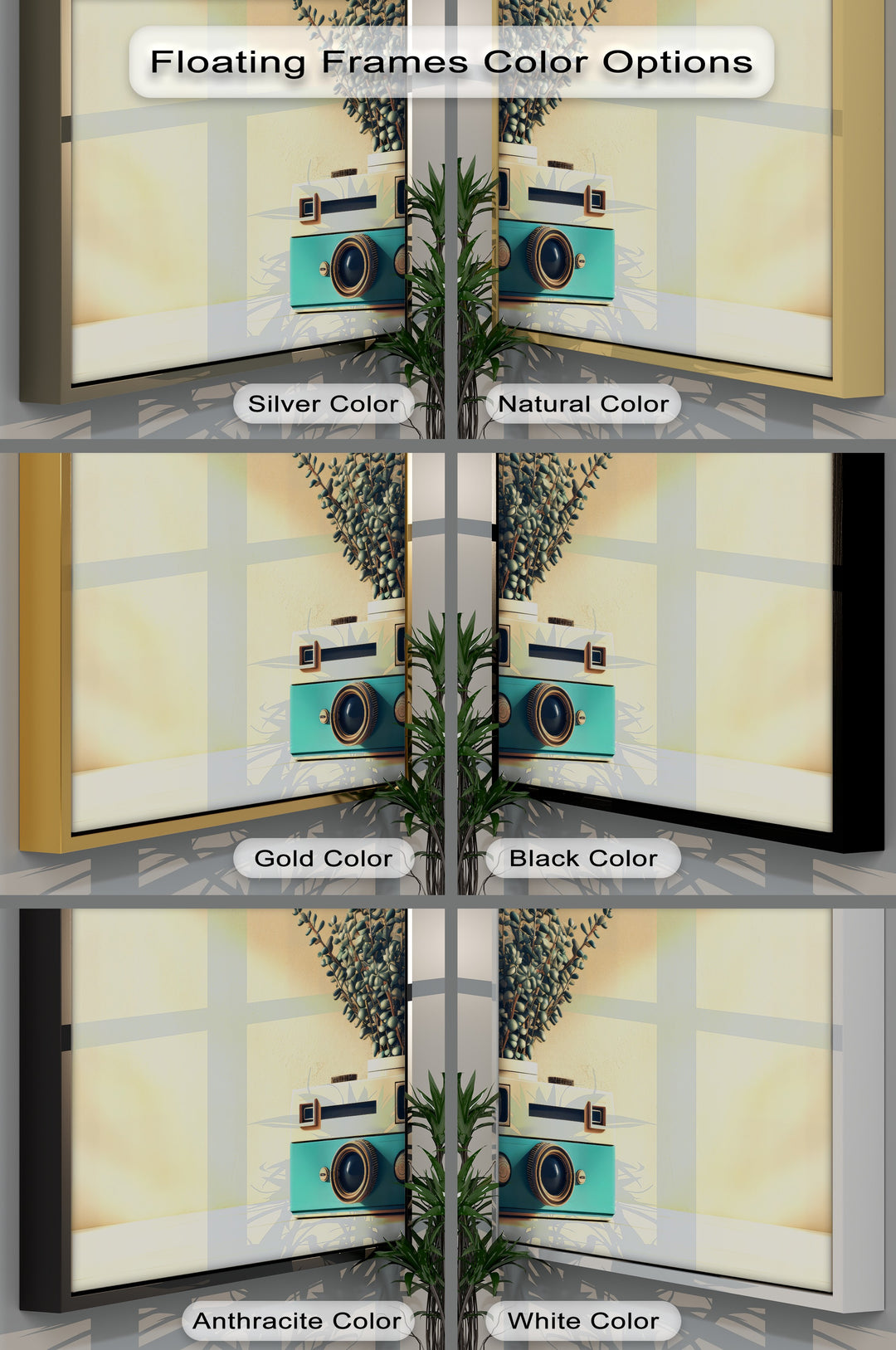 Retro Focus – Vintage Camera Planter Canvas Print