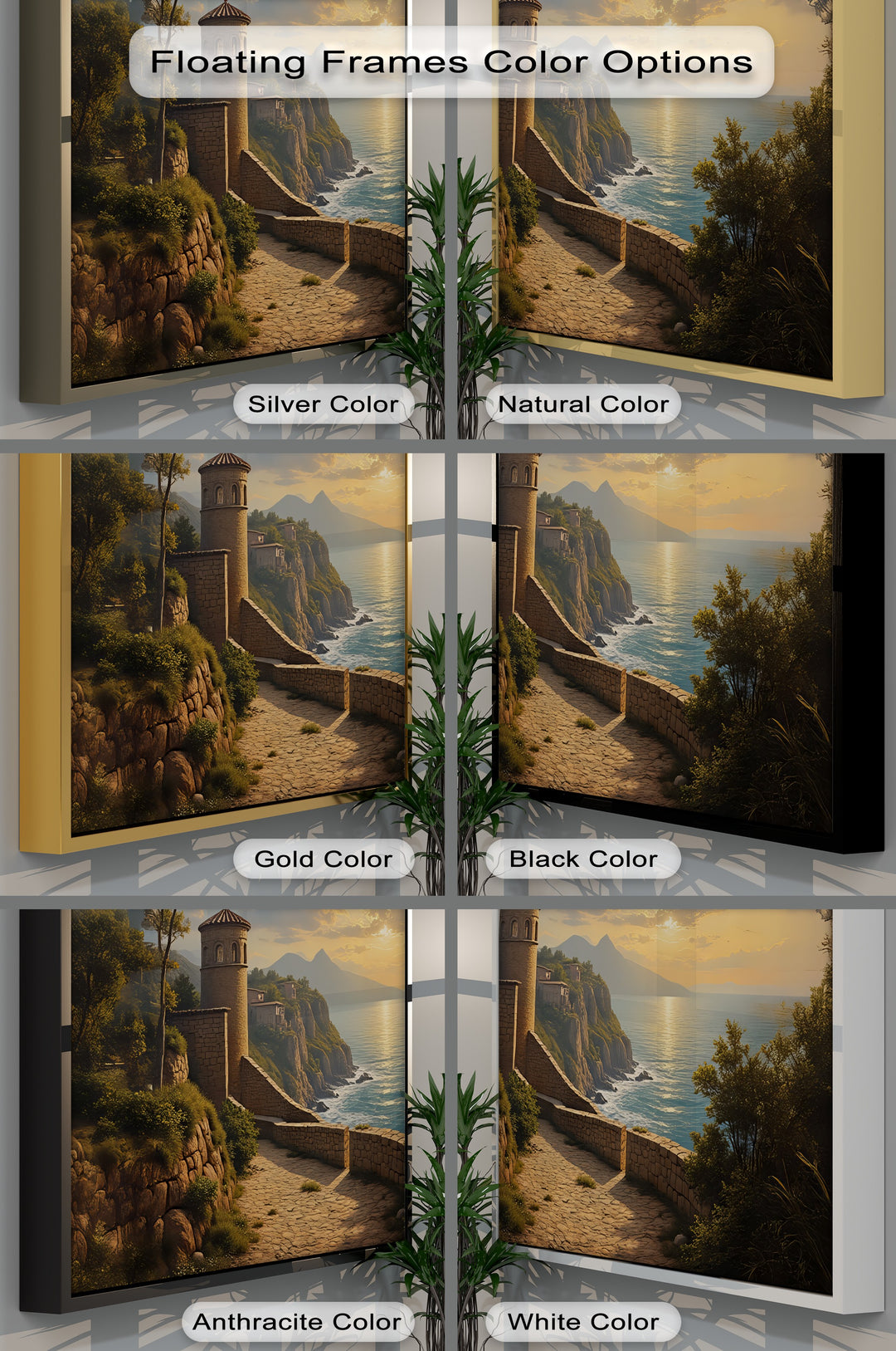 Coastal Sunset Path – Mediterranean Seaside Canvas Wall Art | Canvas Art