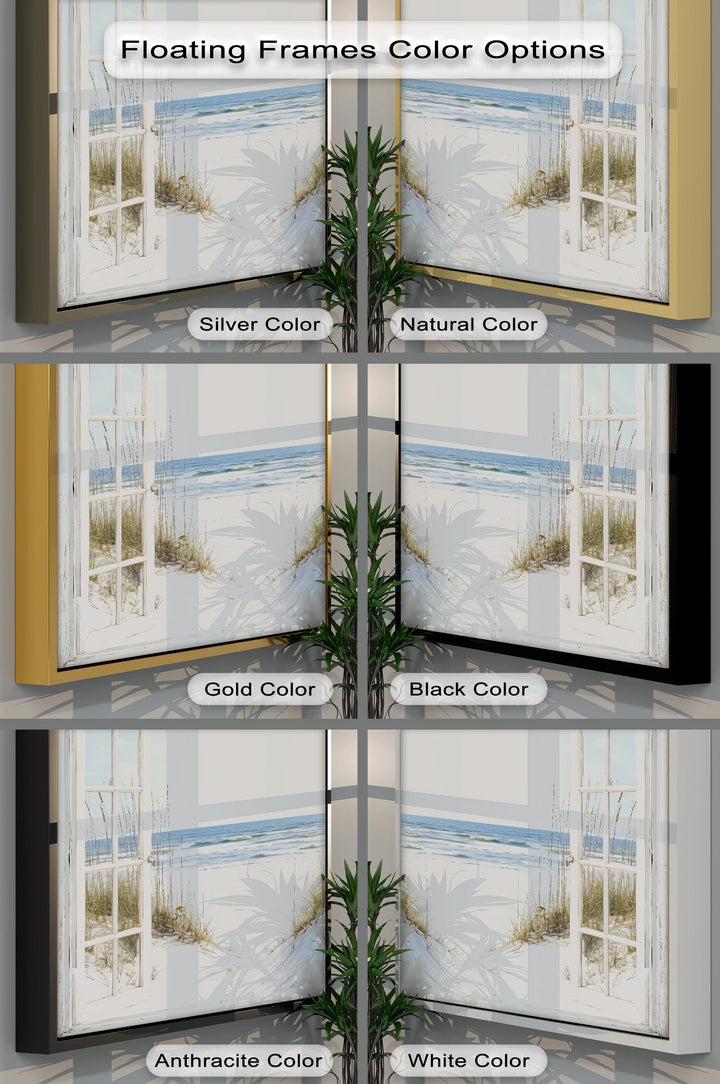 Ocean Breeze Escape – Open Window Beach Kitchen Canvas Print - MyPhotoStation