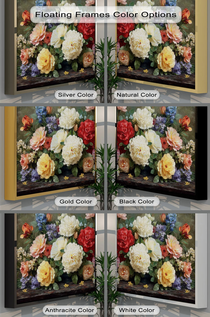 Victorian Bloom – Lush Peony & Rose Still Life Canvas Print - MyPhotoStation