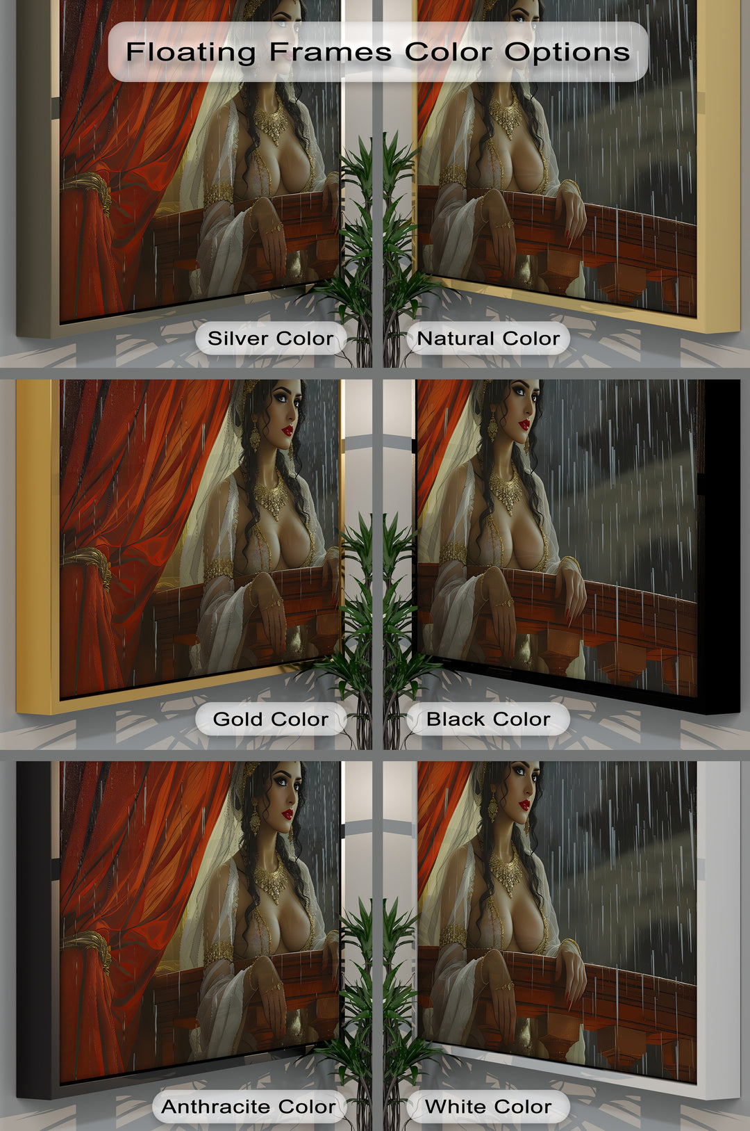 Velvet Rain – Balcony Erotic Canvas Wall Art | Framed Canvas