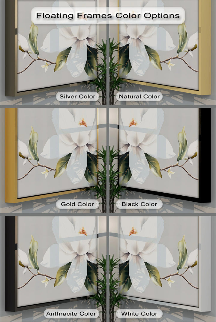 White Magnolia Bloom – Elegant Minimalist Floral Canvas Wall Art - MyPhotoStation