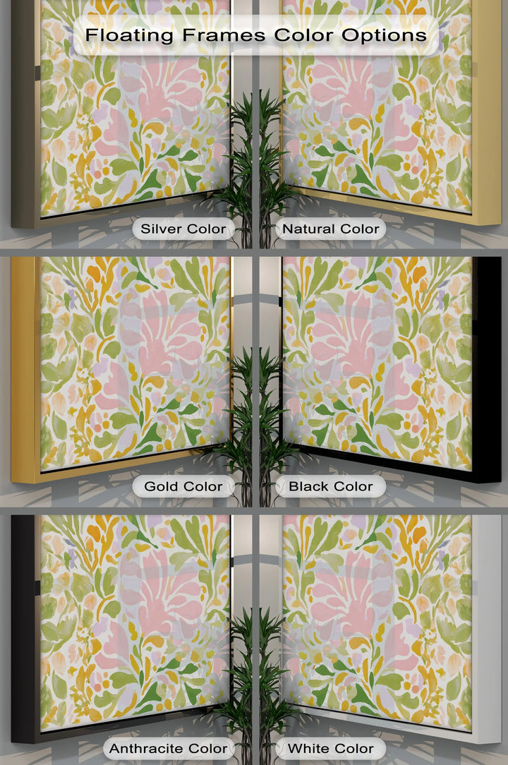 Boho Floral Harmony – Pastel Botanical Pattern Canvas Print - MyPhotoStation