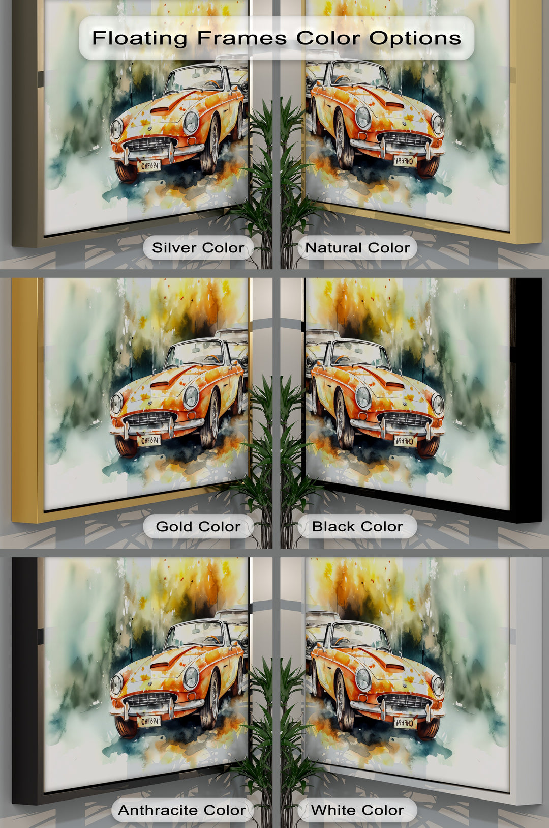 Orange Convertible Classic Cars – Car Canvas Print - MyPhotoStation