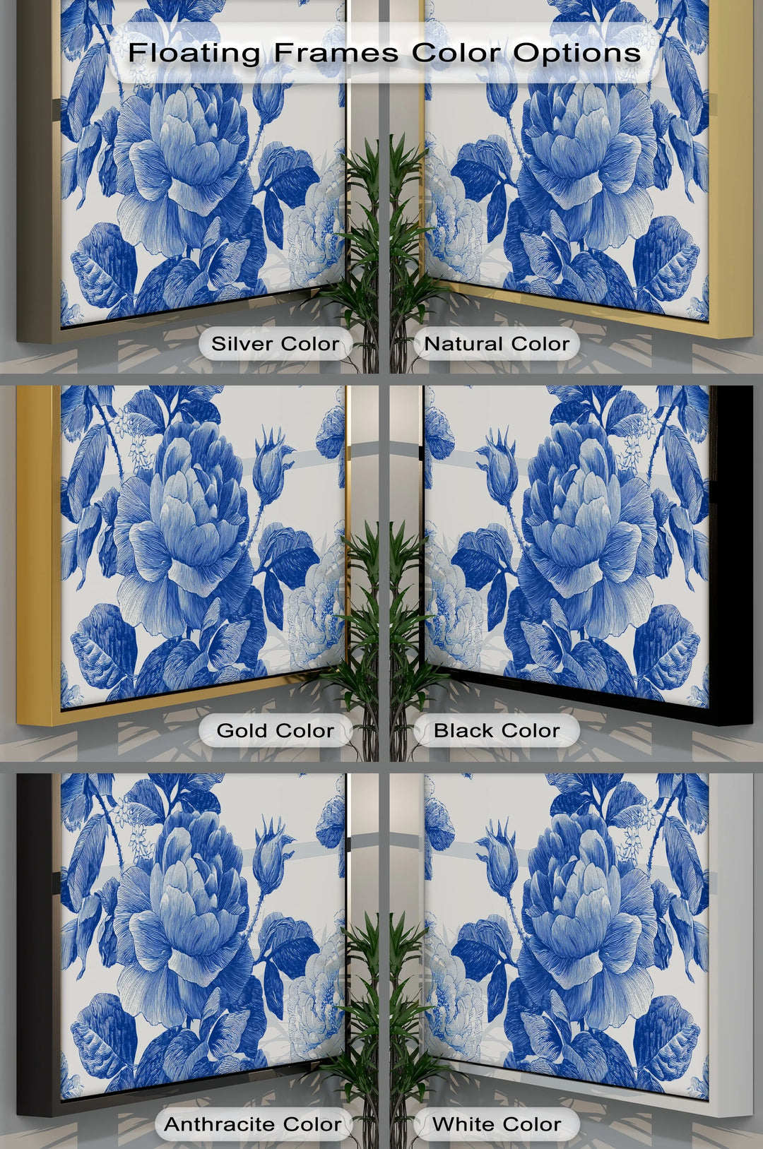 Botanical Blue Rose Garden – Vintage Floral Canvas Print - MyPhotoStation