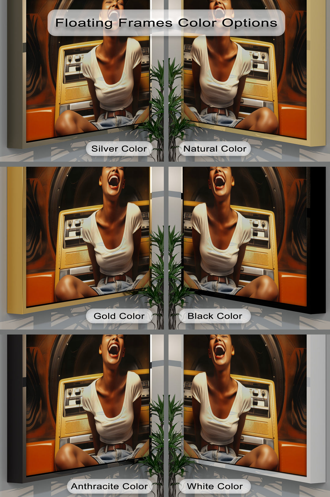 Stereo Laugh – Retro Jukebox Joy Canvas Print
