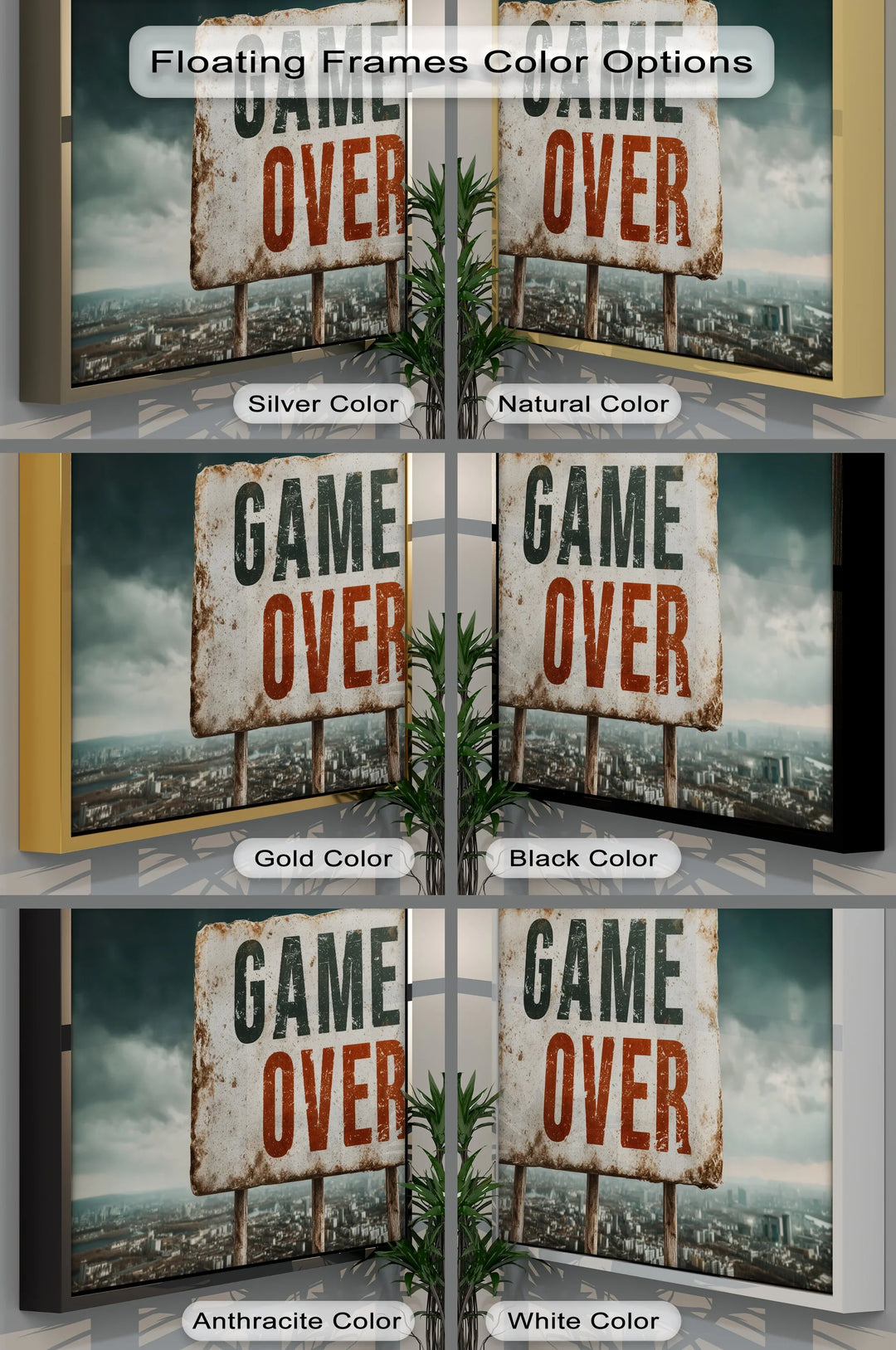 Game Over – Grunge Urban Canvas Print