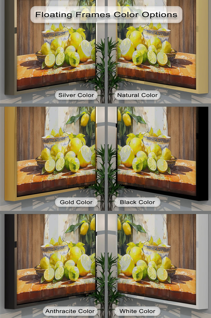 Sunlit Citrus Still Life – Mediterranean Lemons and Limes Kitchen Canvas Print - MyPhotoStation