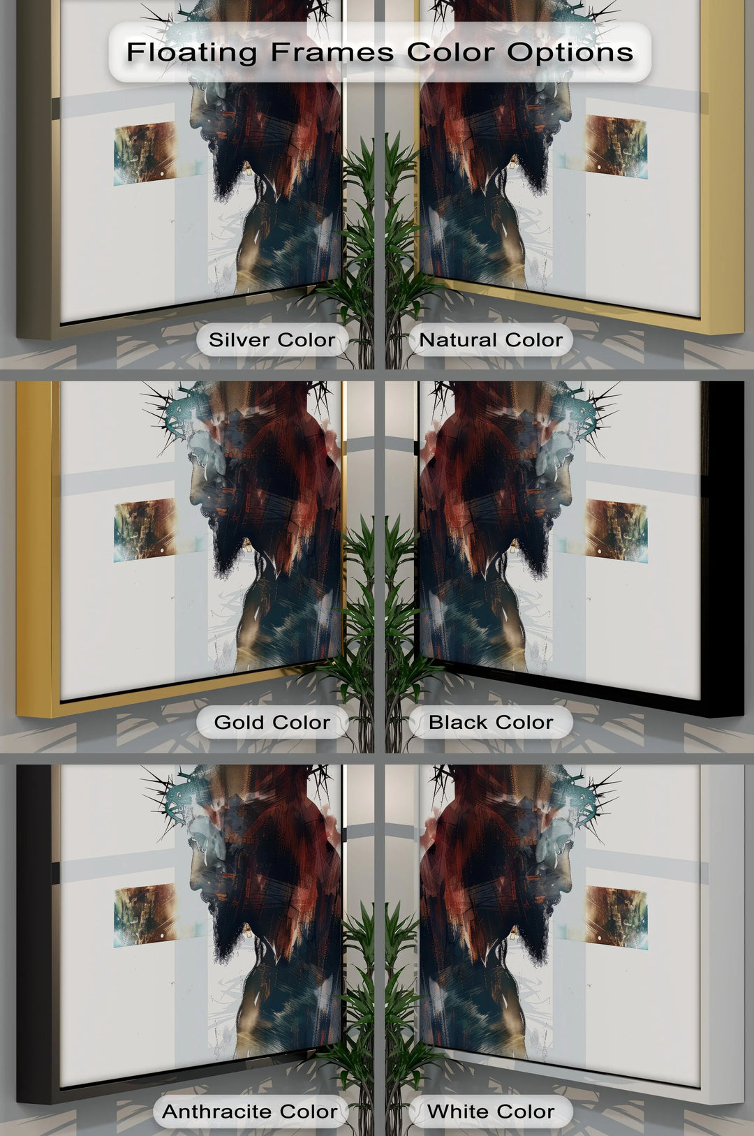 Crown of Thorns – Abstract Jesus Silhouette Canvas Print