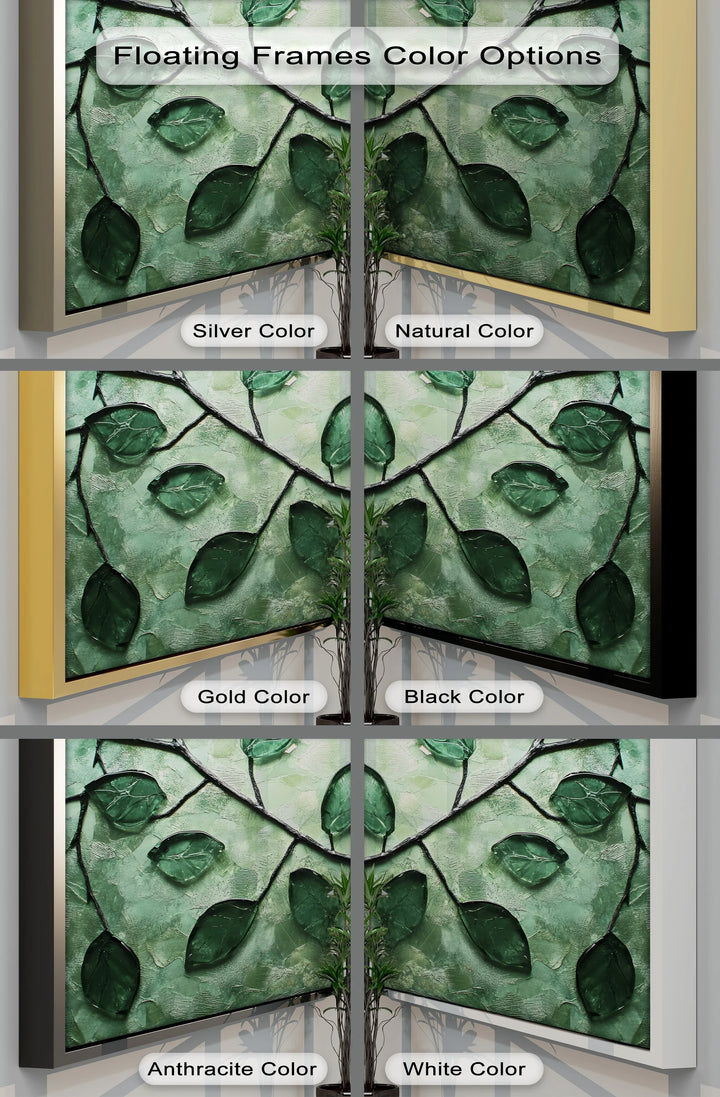 Botanical Glass Leaves – Green Nature Canvas Wall Art - MyPhotoStation