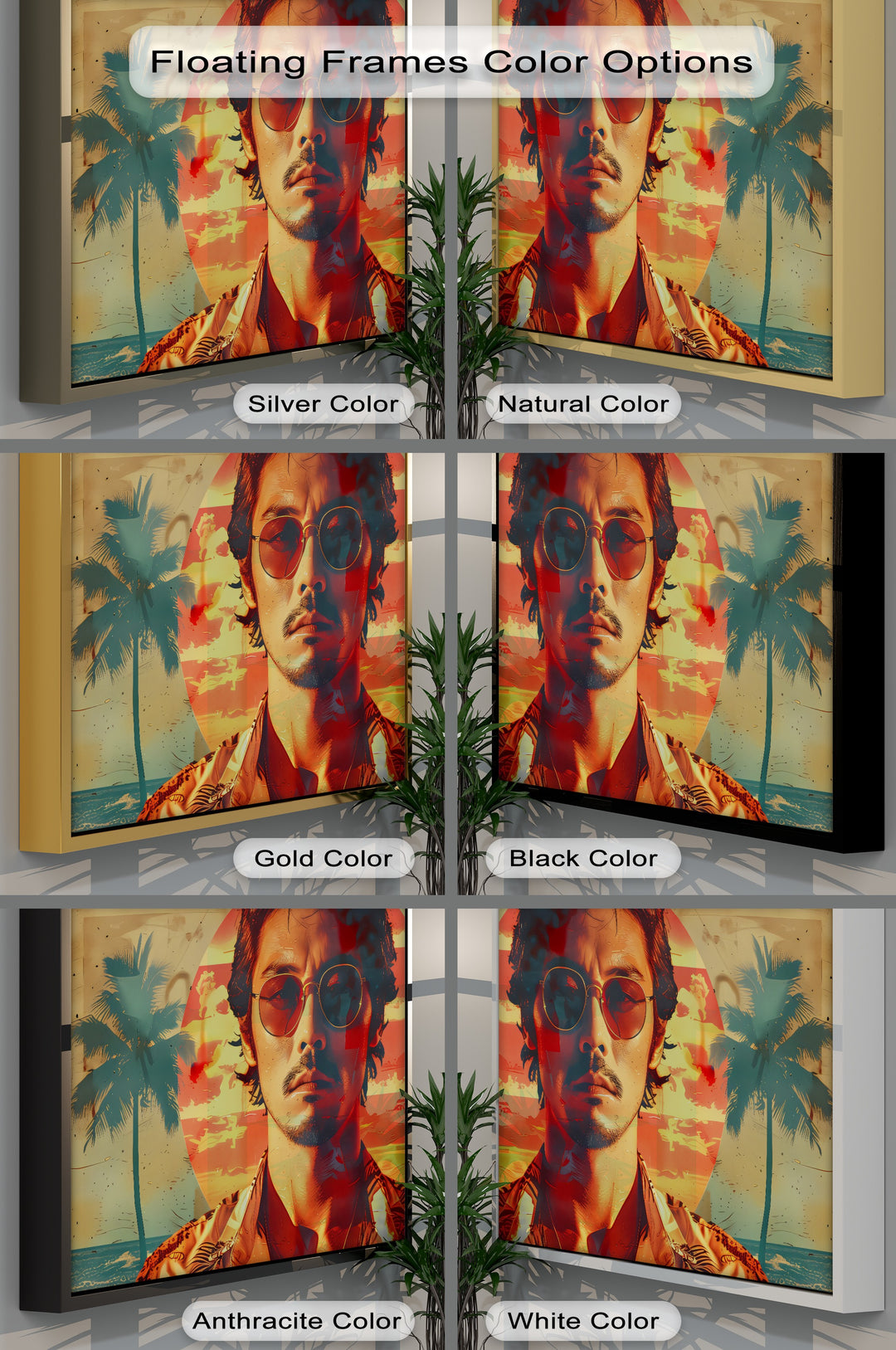 Sunset Rebel – Retro Tropical Portrait Canvas Print