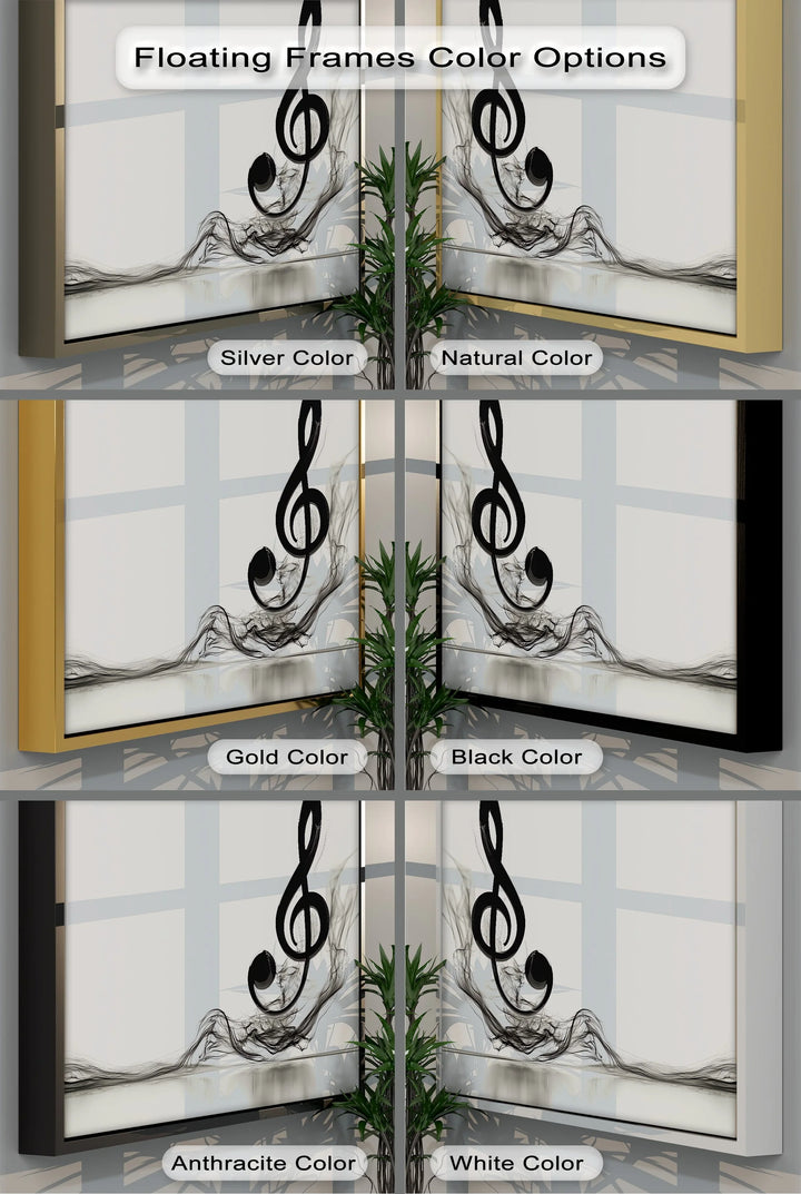 Melodic Smoke Treble Clef – Minimalist Music Canvas Prints - MyPhotoStation