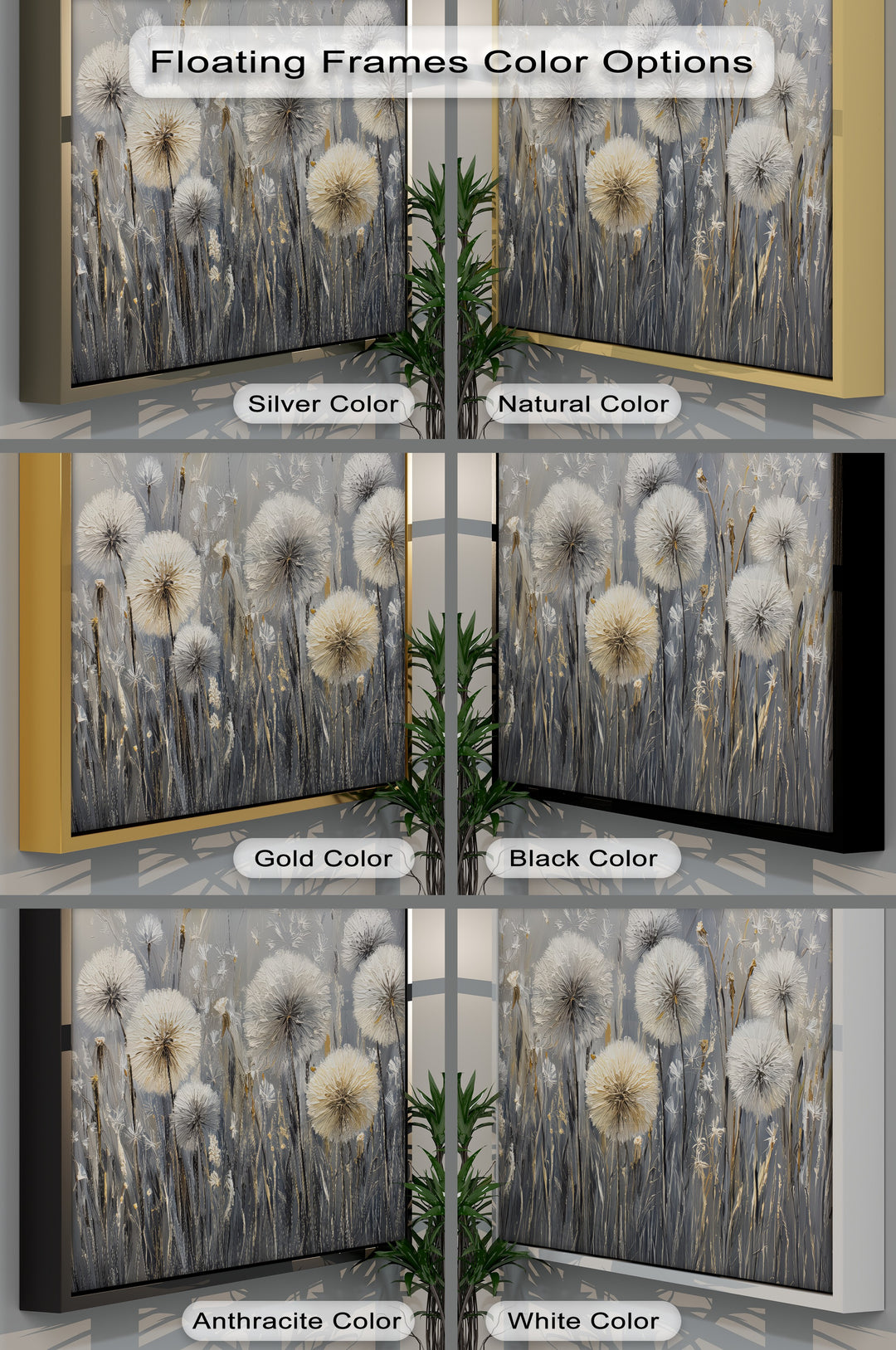Whispers of the Meadow – Dandelion Field in Neutral Tones Canvas Print