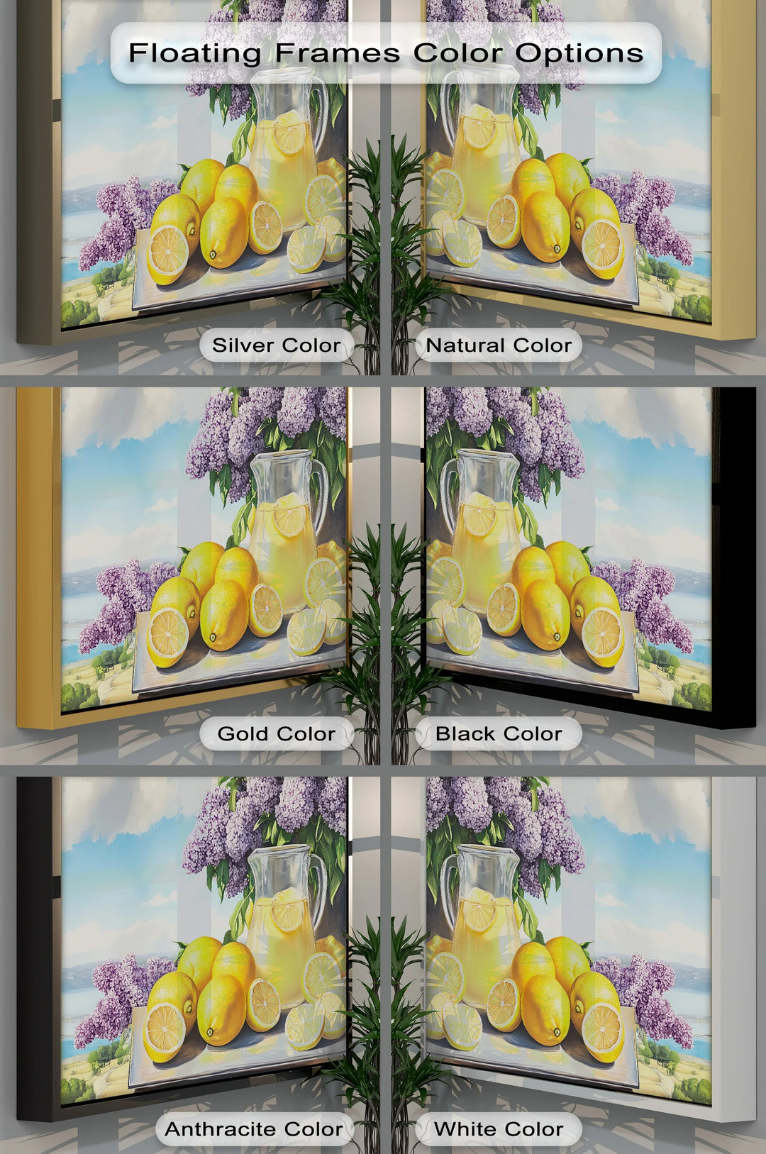 Summer Lemonade Charm – Lemons and Lilacs Kitchen Canvas Print - MyPhotoStation