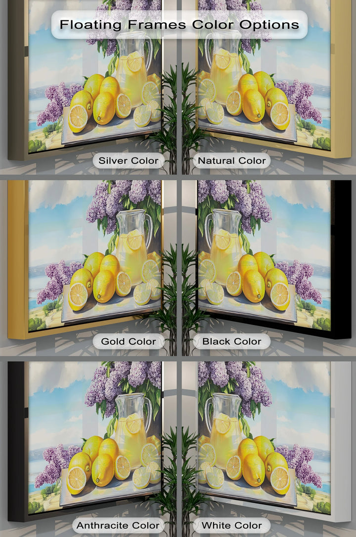 Summer Lemonade Charm – Lemons and Lilacs Kitchen Canvas Print - MyPhotoStation