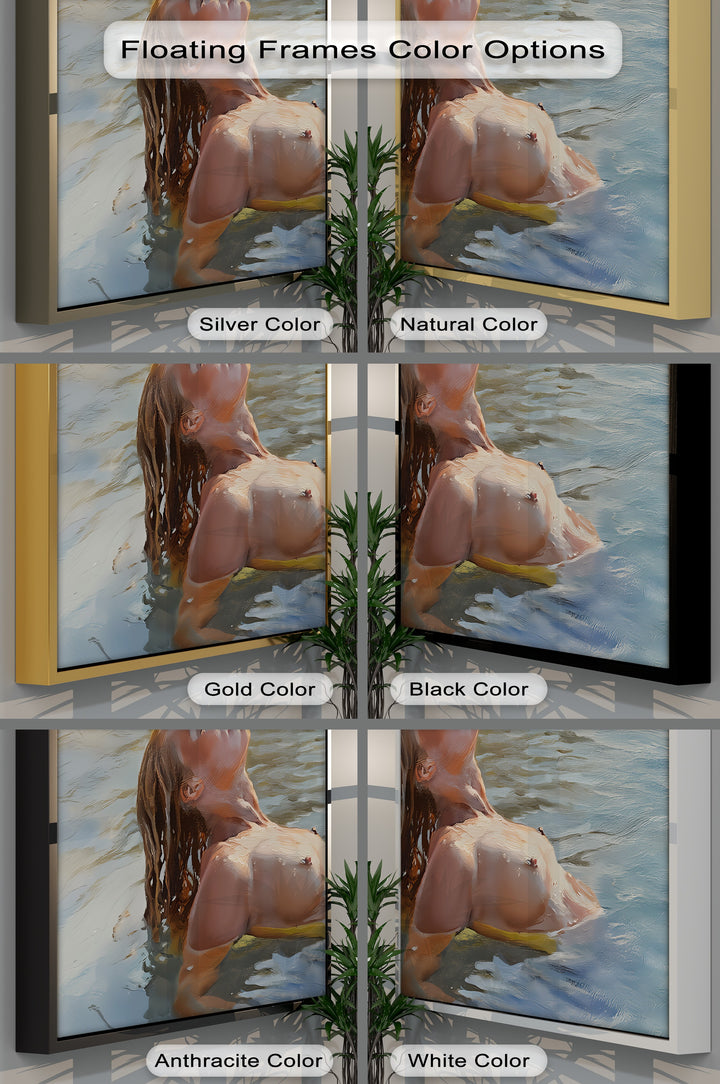 Liquid Reverie – Nude Woman in Water Erotic Canvas Wall Art | Sexy Art