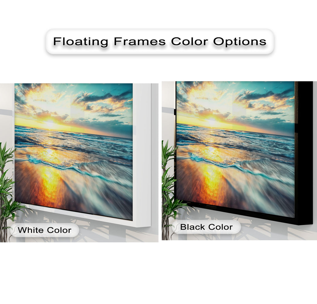 The serene stillness of a golden ocean sunset is beautifully captured in these best canvas prints, creating tranquil seascape wall art.