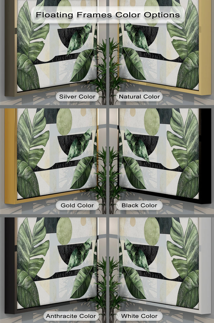 Tropical Geometry – Modern Monstera Leaf Canvas Print - MyPhotoStation