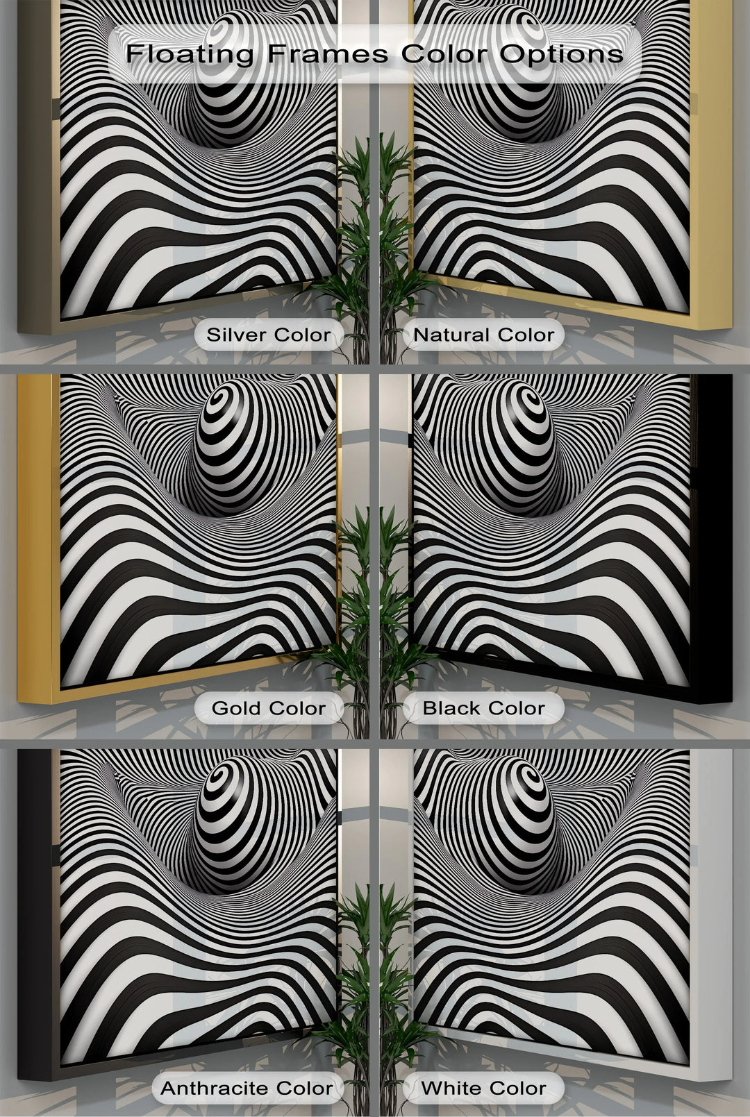 Hypnotic Spiral Wave Illusion – Black & White Canvas Print - MyPhotoStation