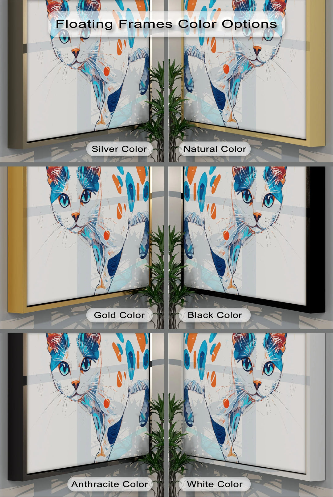 Cosmic Cat – Abstract Pop Art Style Feline Cat Canvas Print - MyPhotoStation