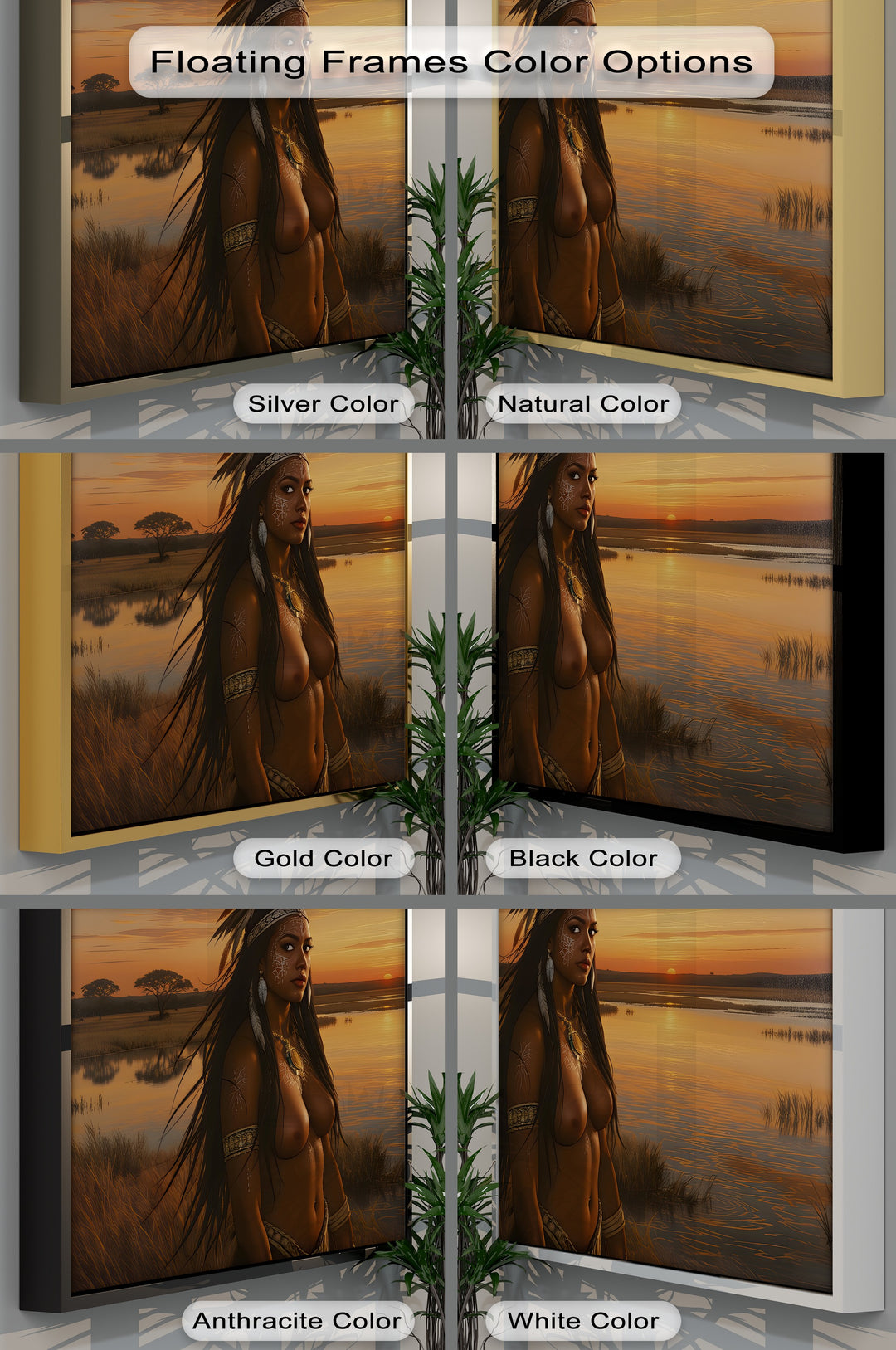 Savannah Muse – Tribal Sunset Erotic Canvas Wall Art | Nude Art