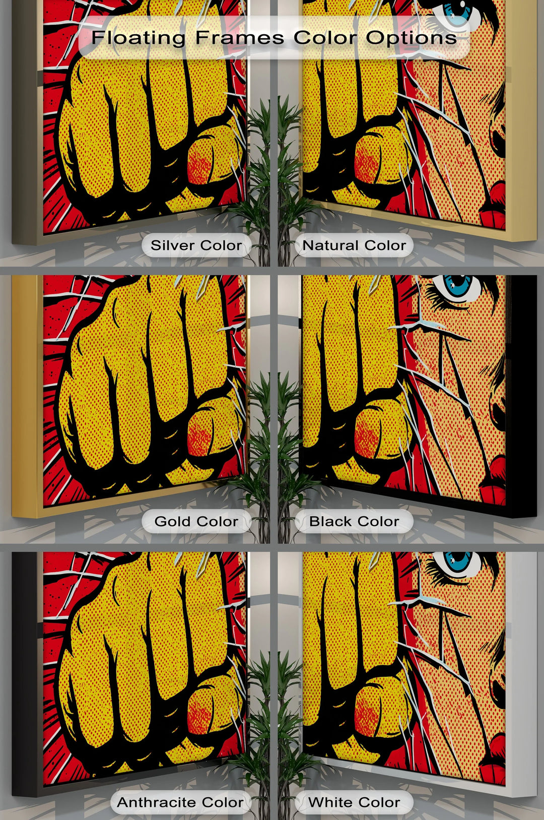 Shattered Stare – Pop Art Punch Comic Canvas Print