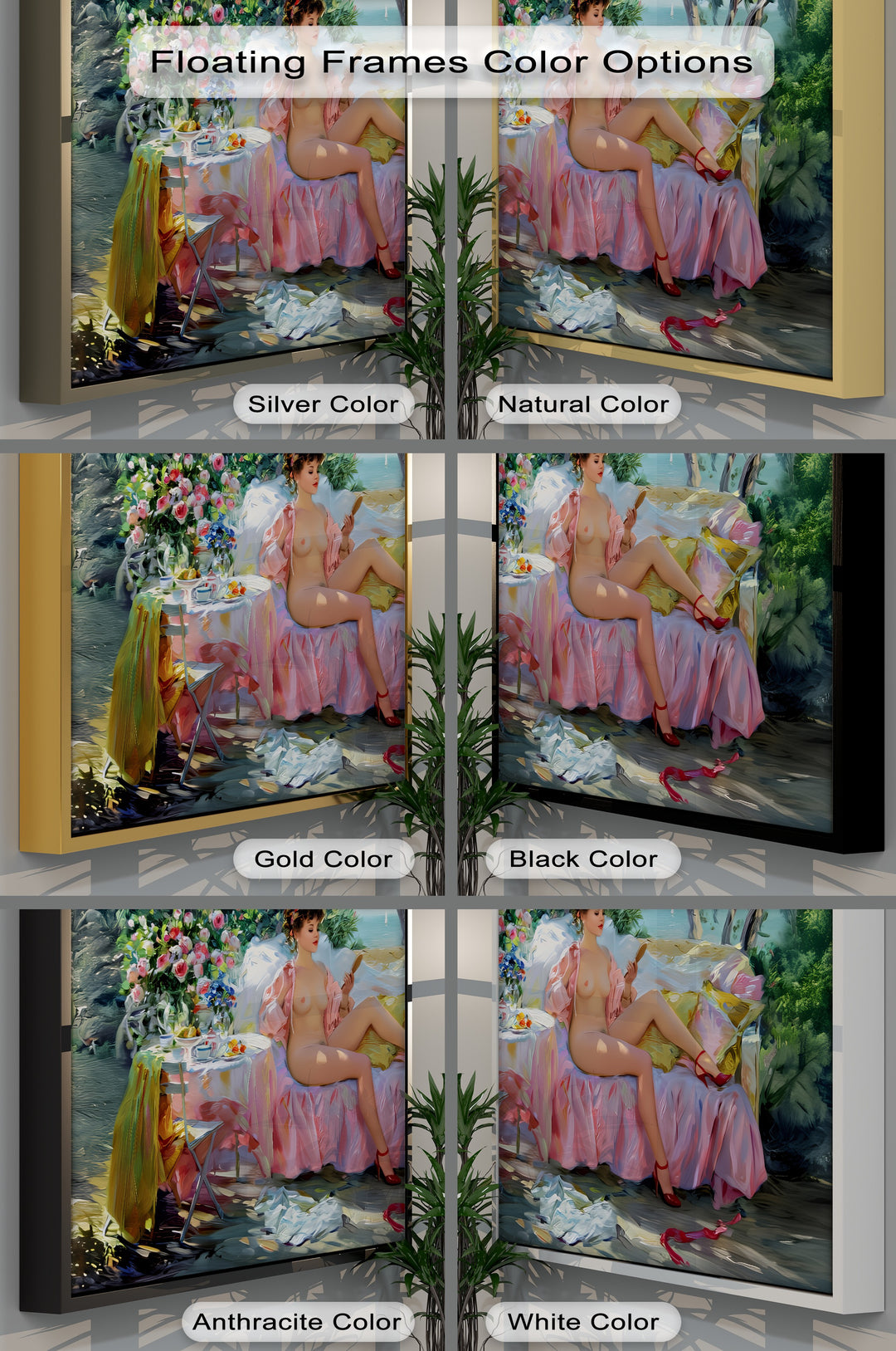 Garden Reverie – Romantic Nude Flower Canvas Wall Art | Artwork Canvas