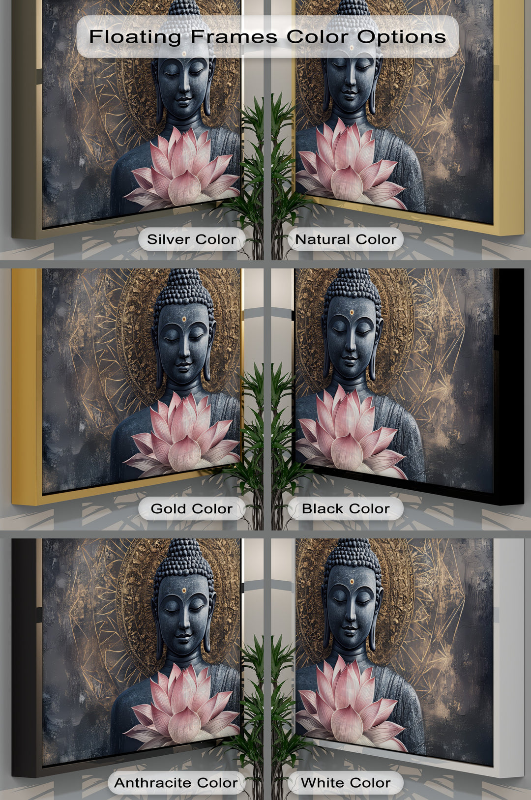 Enlightened Serenity – Buddha with Lotus Flower Canvas Print