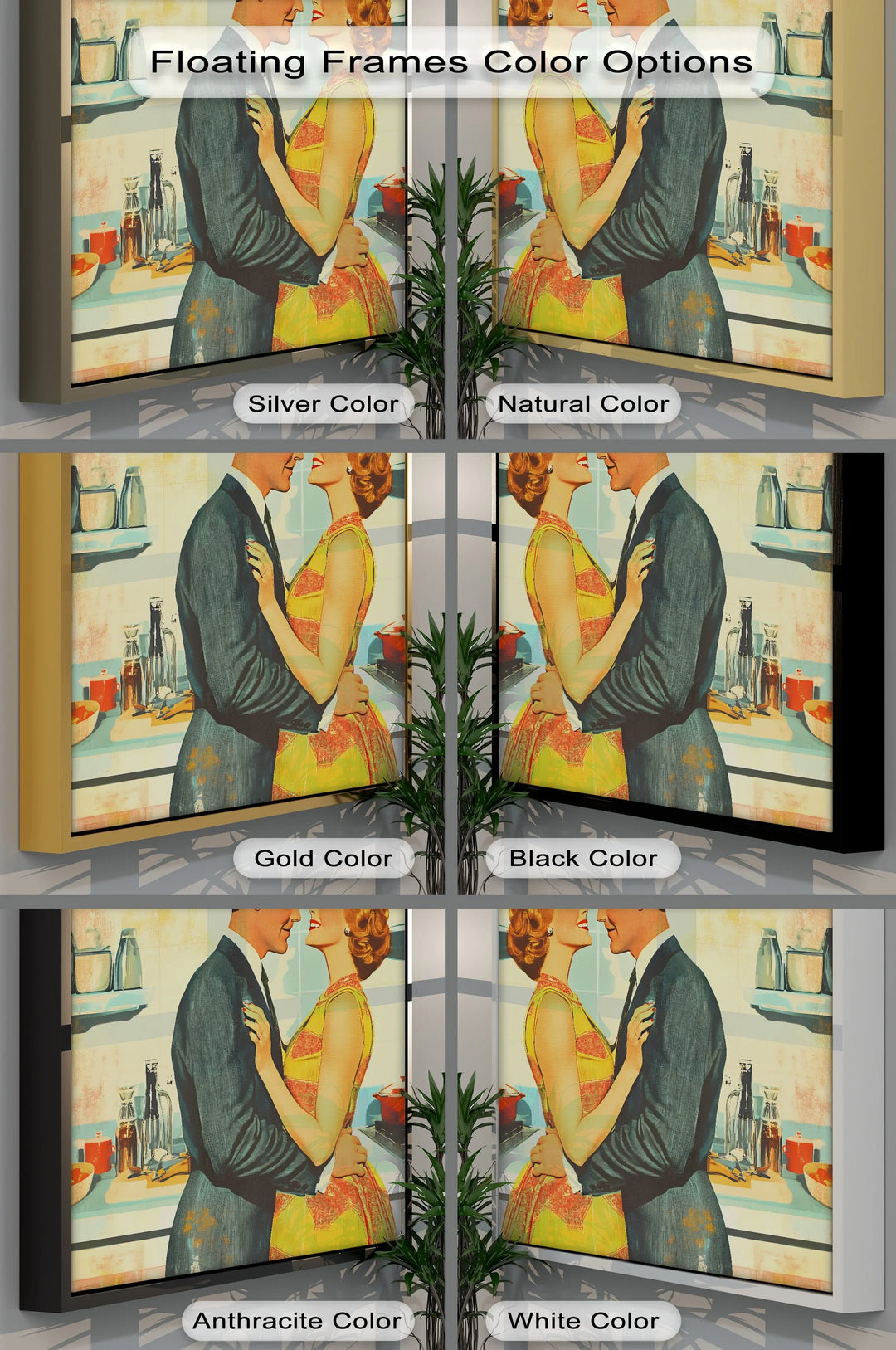 Retro Couple in the Kitchen – Romantic Vintage-Style Kitchen Canvas Prints - MyPhotoStation