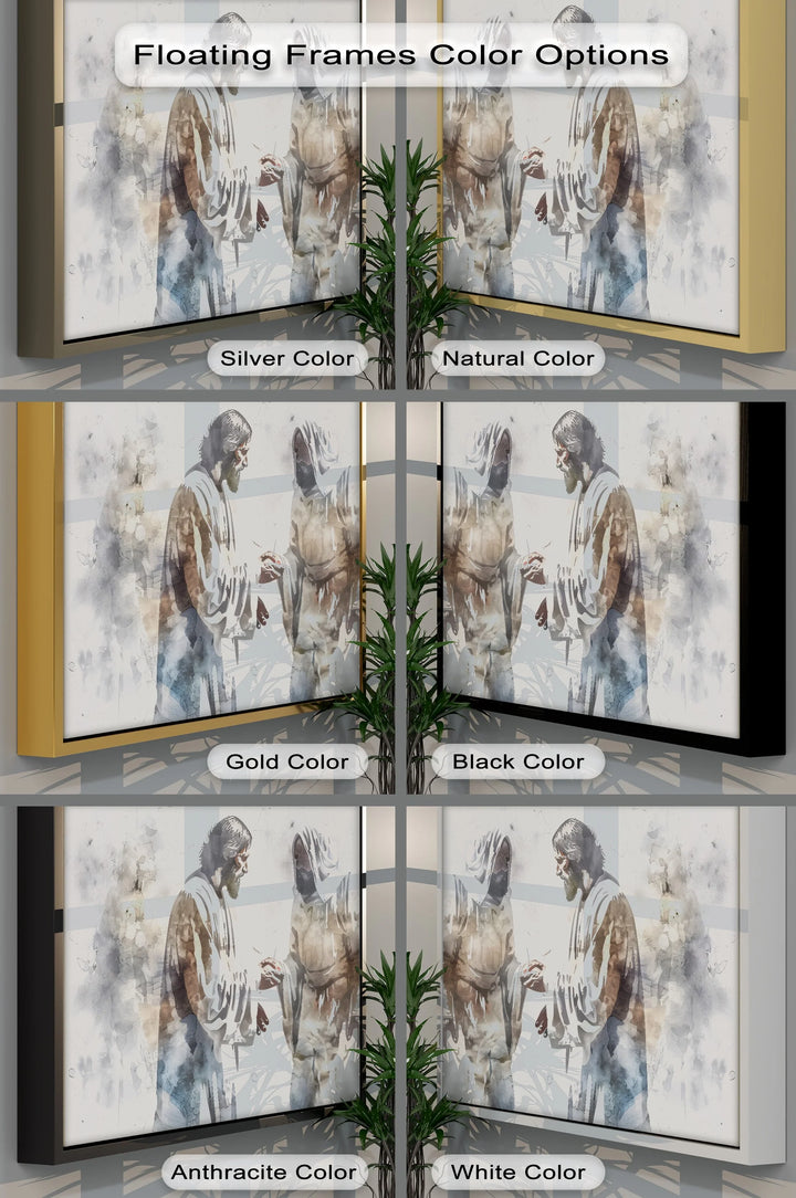 The Wounds of Faith – Jesus and Thomas Watercolor Canvas Print