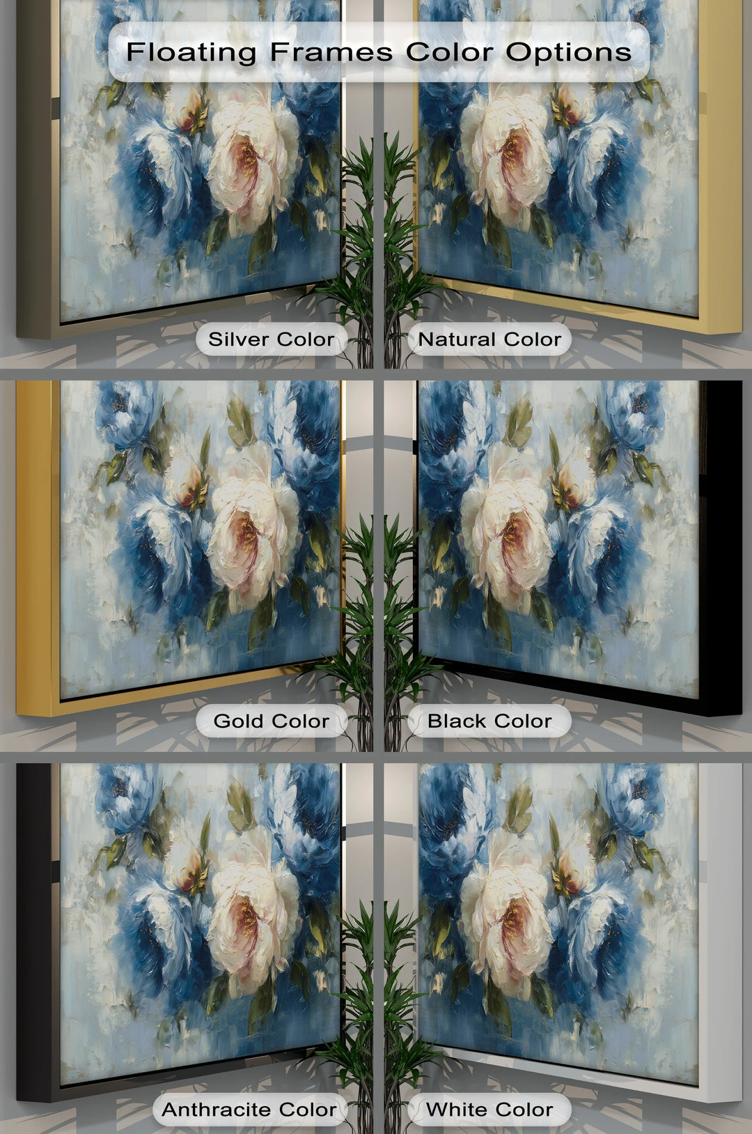 Romantic Blue Peonies – Vintage Floral Canvas Print - MyPhotoStation
