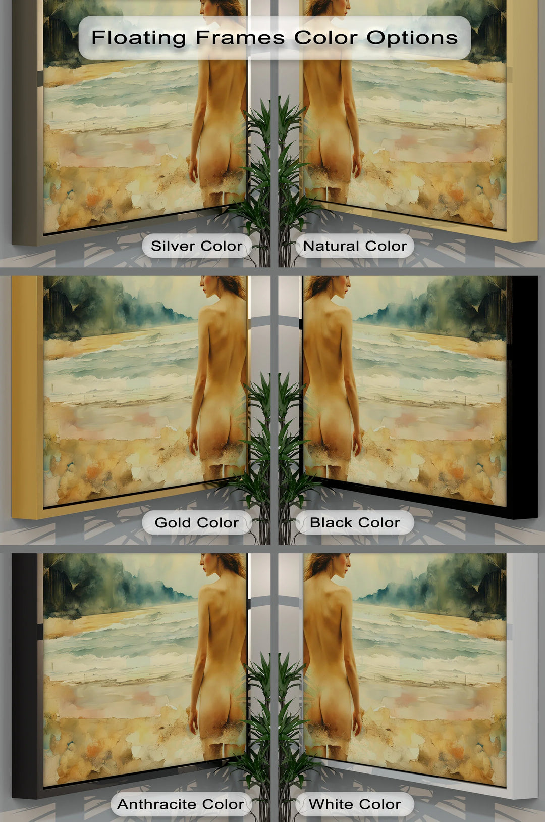 Whispers of the Shore – Dreamlike Nude by the Sea Canvas Print - MyPhotoStation