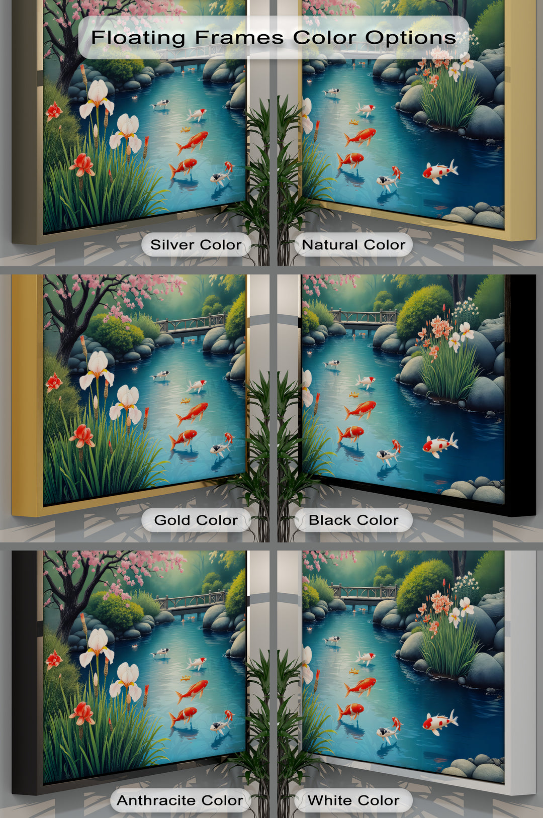 Serenity in Bloom – Japanese Koi Pond Canvas Wall Art | Canvas Prints
