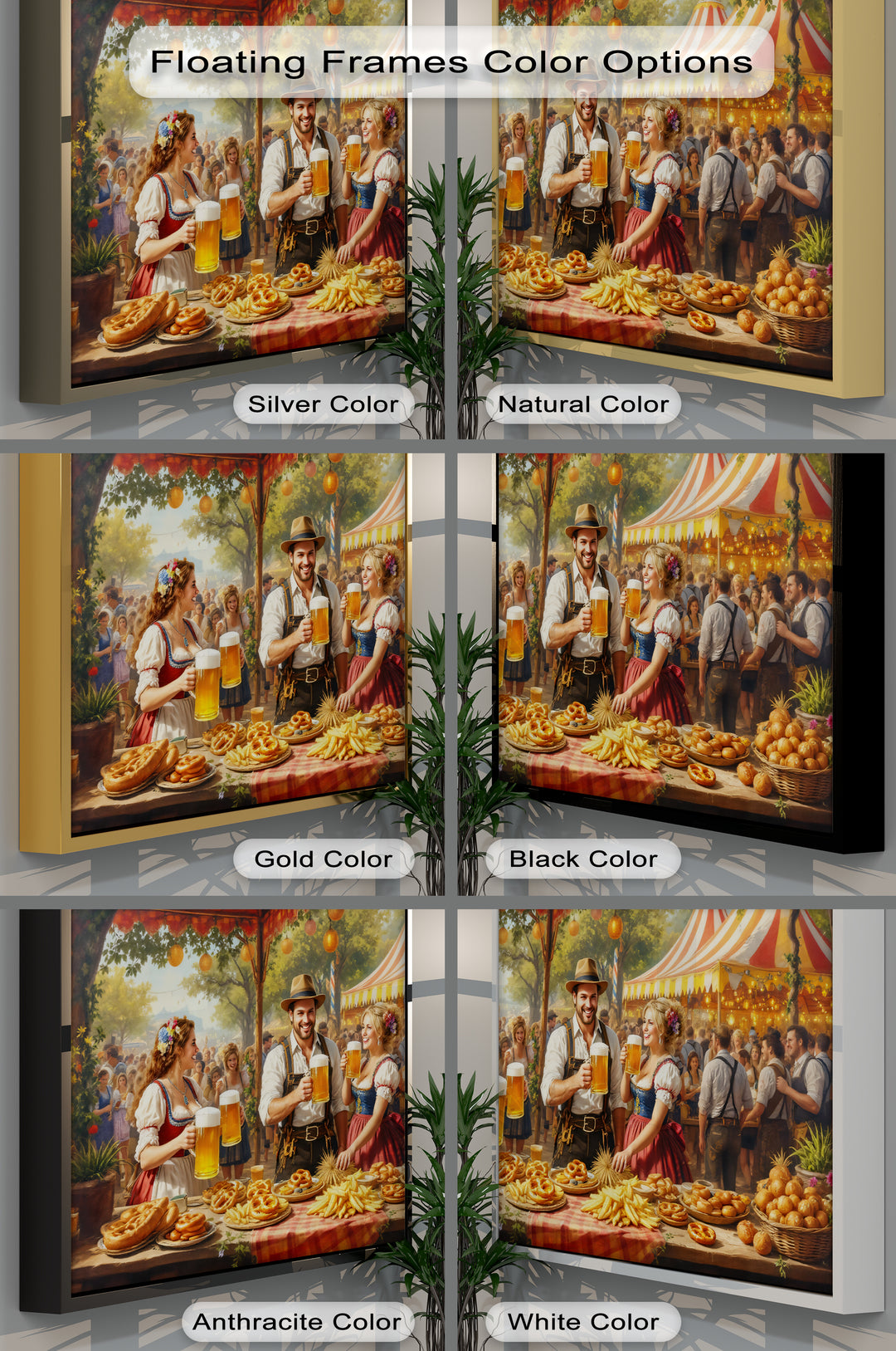 Bavarian Oktoberfest Beer Garden – German Festival Canvas Wall Art | Canvas Art