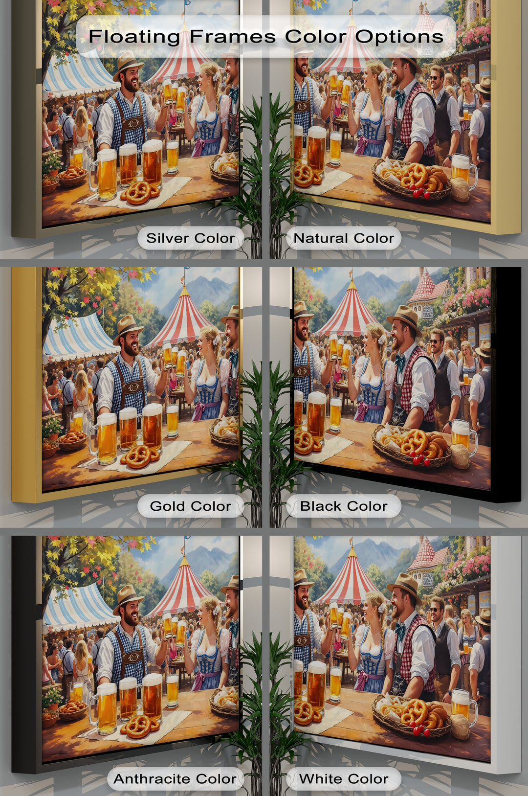 Oktoberfest Celebration – Beer Garden Festival Canvas Wall Art | Canvas Artwork